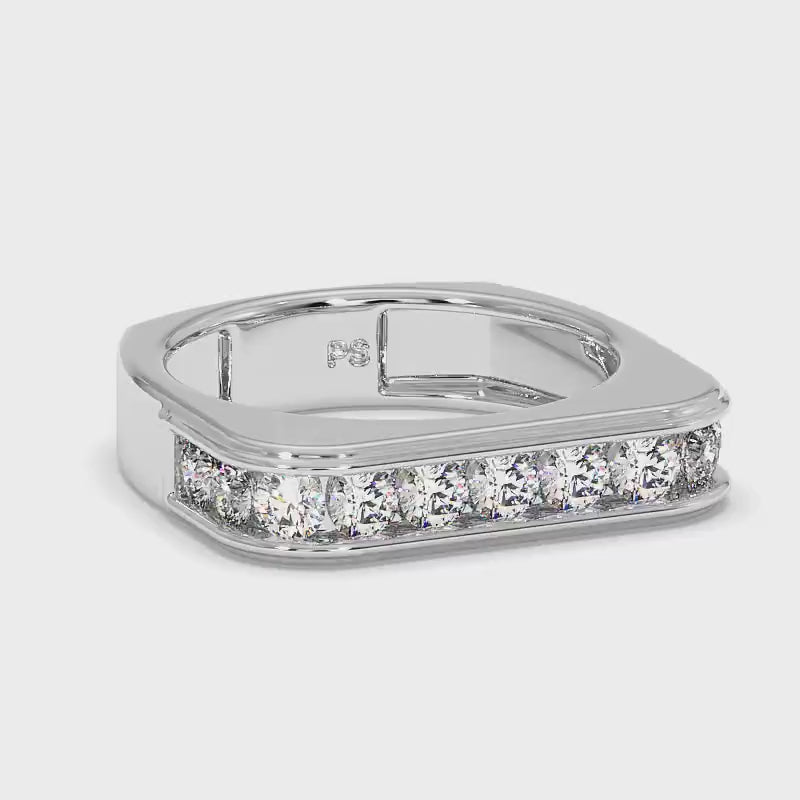 1.50 CT Round Cut Diamonds - Mens Wedding Band