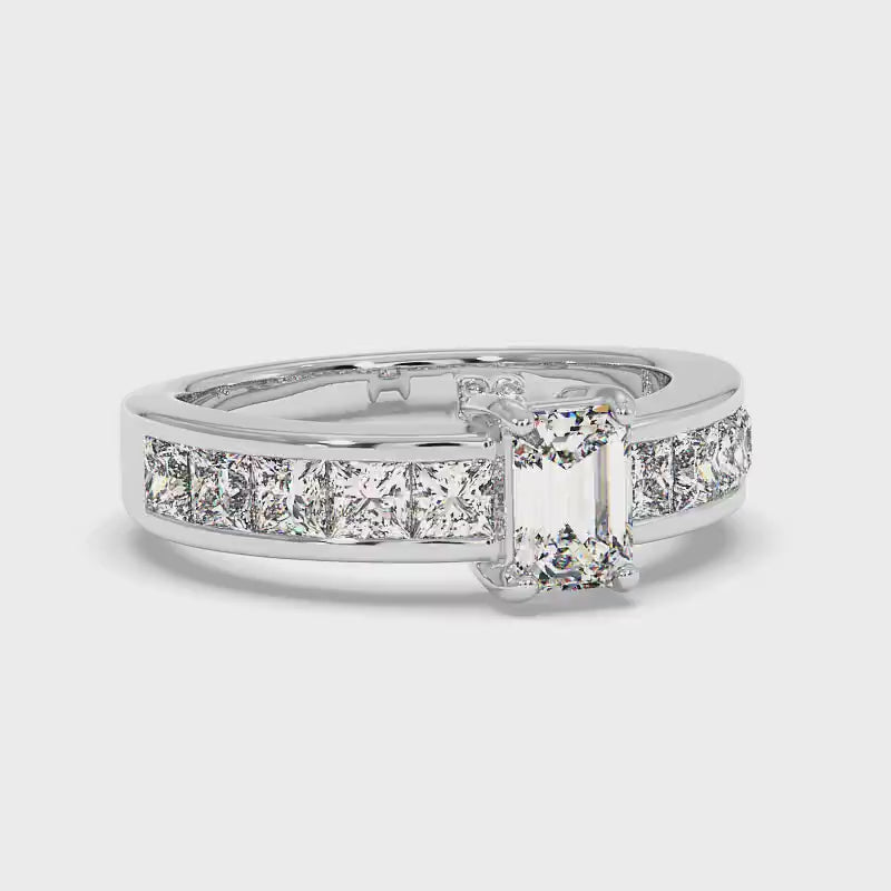 2.00-4.50 CT Princess & Emerald Cut Lab Grown Diamonds - Engagement Ring