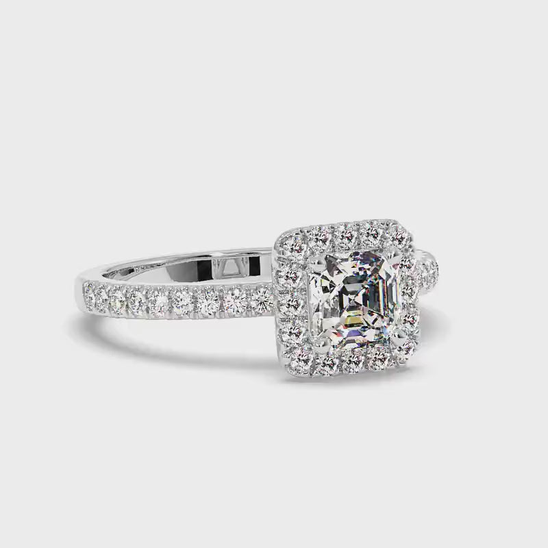 0.80-1.95 CT Round &amp; Ascher Cut Diamonds - Engagement Ring