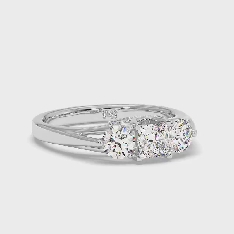 0.90-2.05 CT Round & Princess Cut Diamonds - Engagement Ring