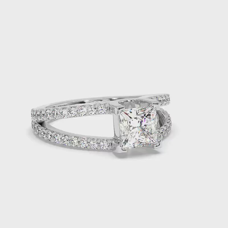 1.00-3.50 CT Round & Princess Cut Lab Grown Diamonds - Engagement Ring