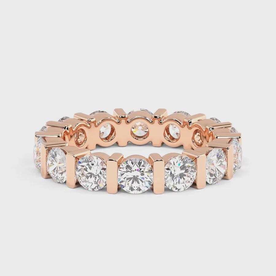 1.50-5.00 CT Round Cut Lab Grown Diamonds - Eternity Ring