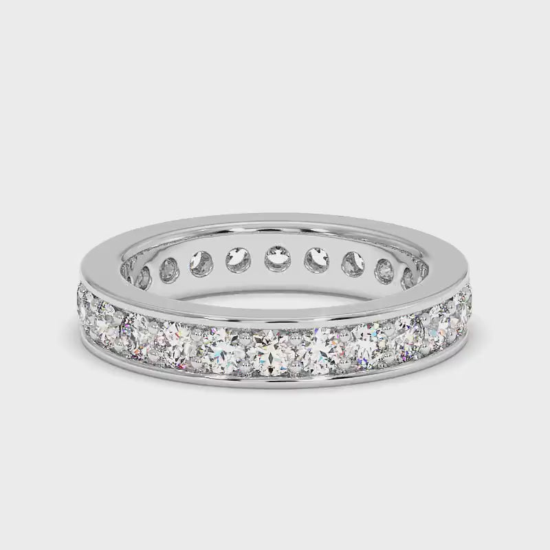 1.25-4.00 CT Round Cut Lab Grown Diamonds - Eternity Ring