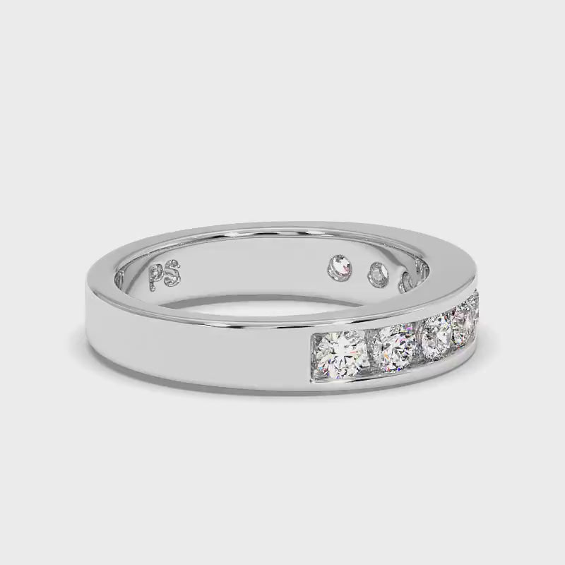 0.80 CT Round Cut Lab Grown Diamonds - Wedding Band