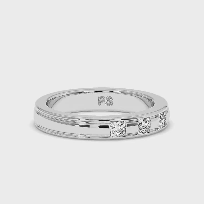 0.25 CT Princess Cut Diamonds - Wedding Band