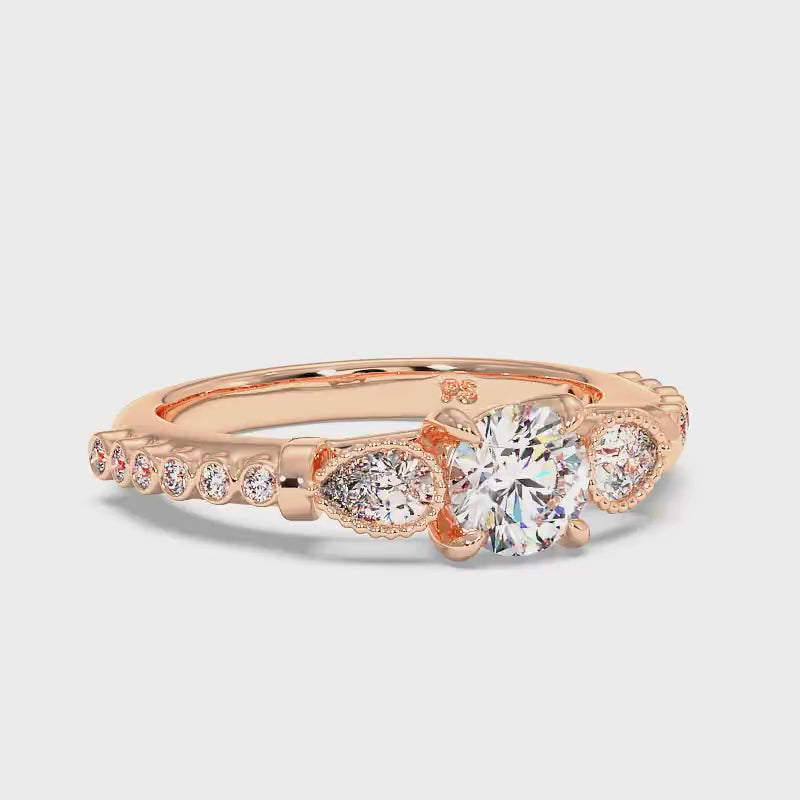 0.77-1.92 CT Round & Pear Cut Diamonds - Engagement Ring