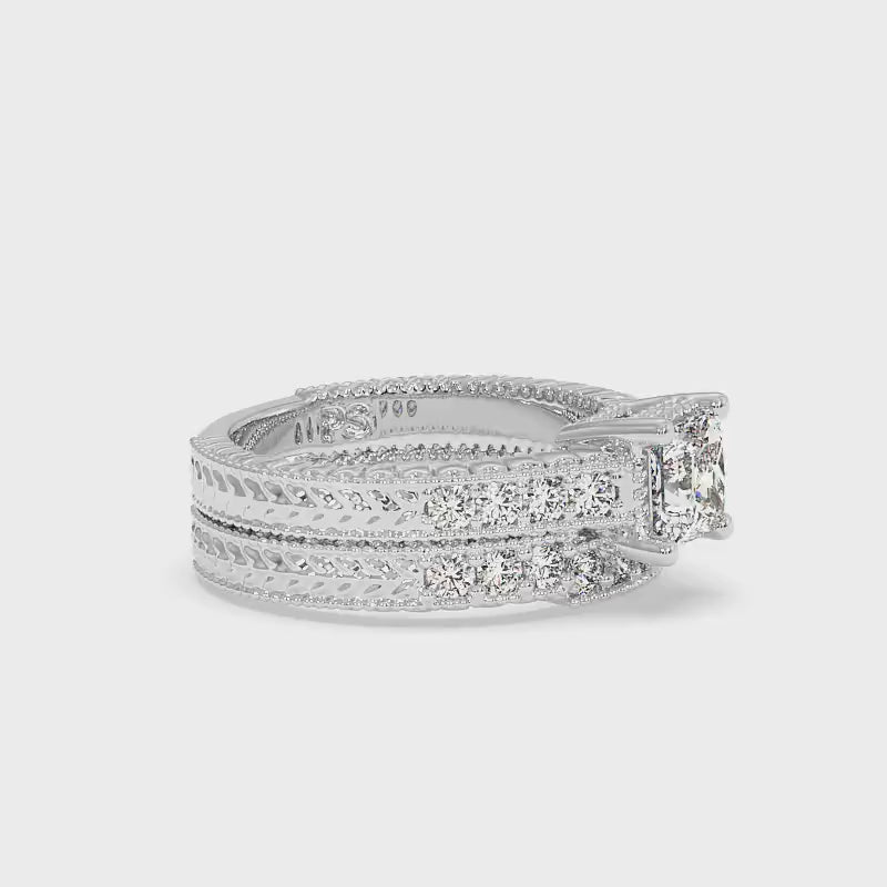 1.00-2.15 CT Round & Princess Cut Diamonds - Bridal Set