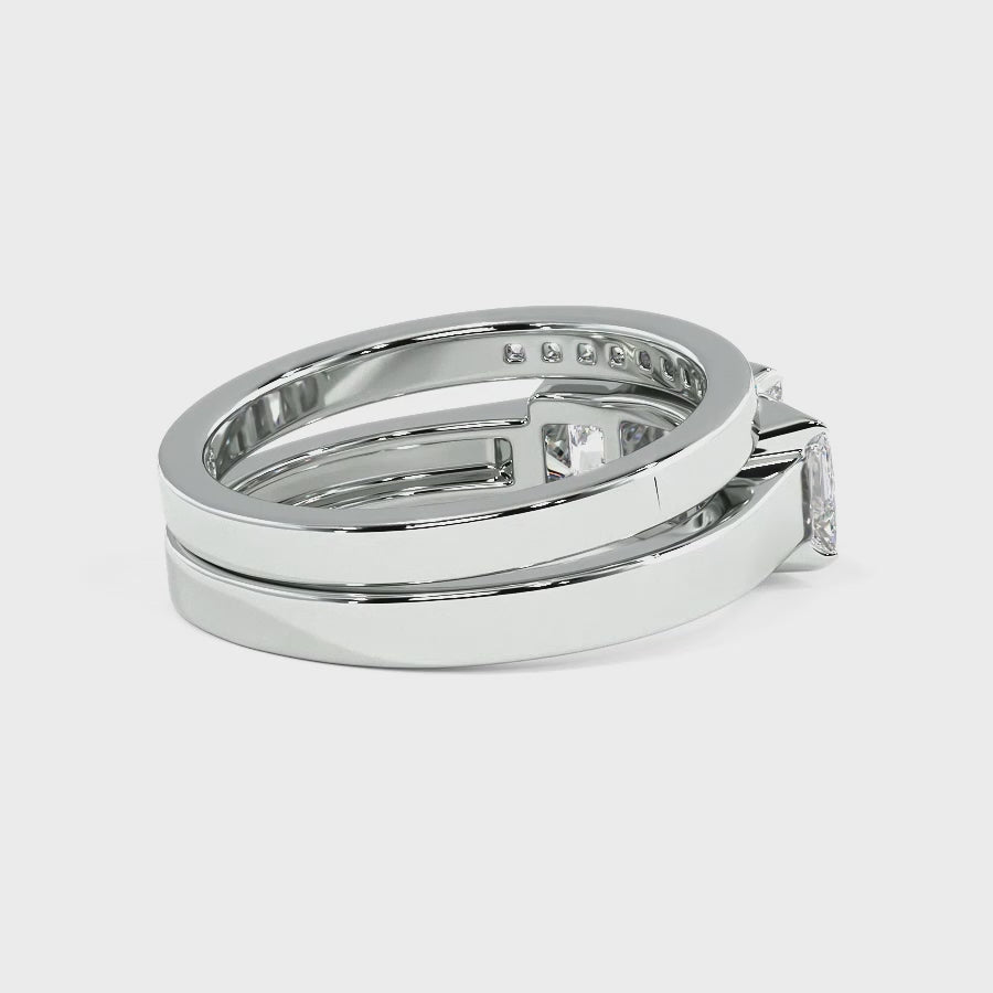 1.80-4.30 CT Princess Cut Lab Grown Diamonds - Bridal Set