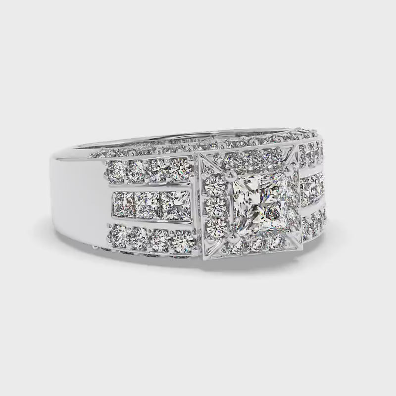 2.80-3.95 CT Round & Princess Cut Diamonds - Engagement Ring