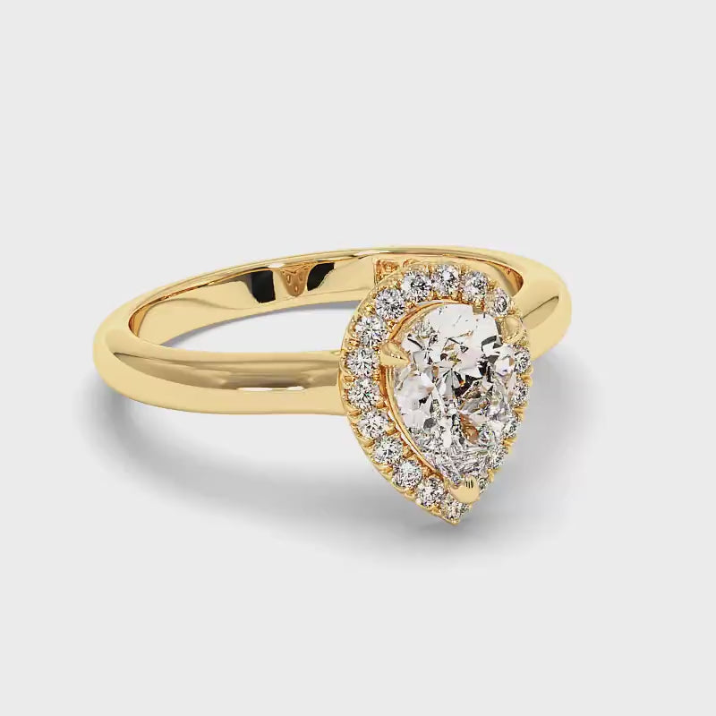0.55-1.70 CT Round & Pear Cut Diamonds - Engagement Ring