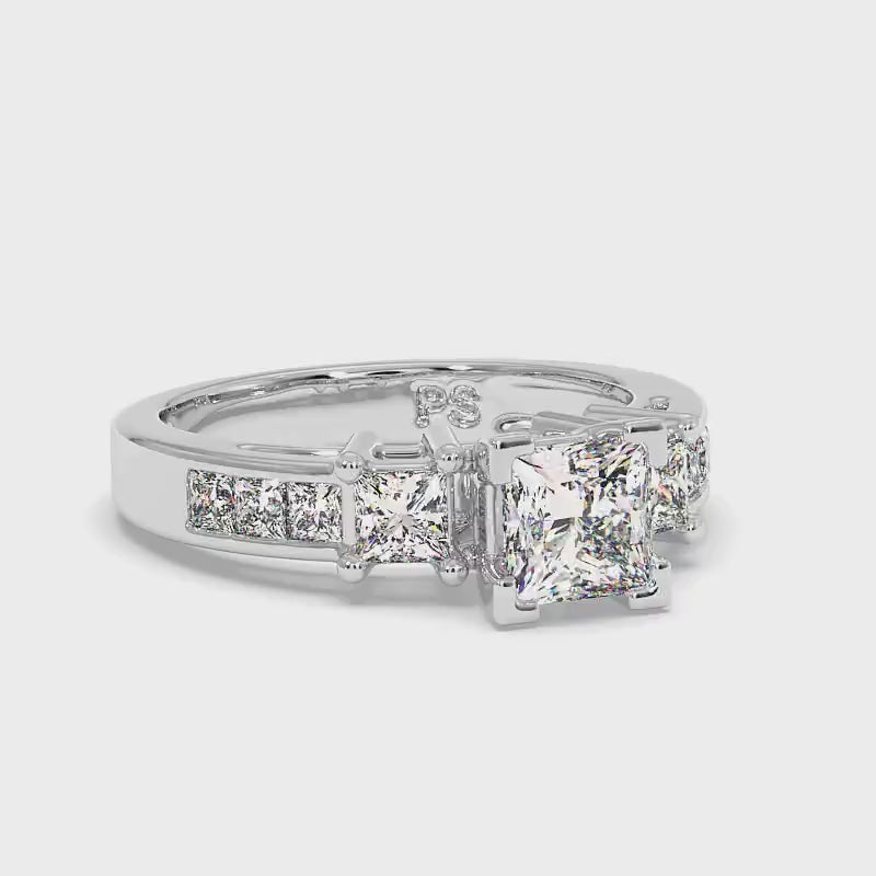 1.20-2.35 CT Princess Cut Diamonds - Engagement Ring