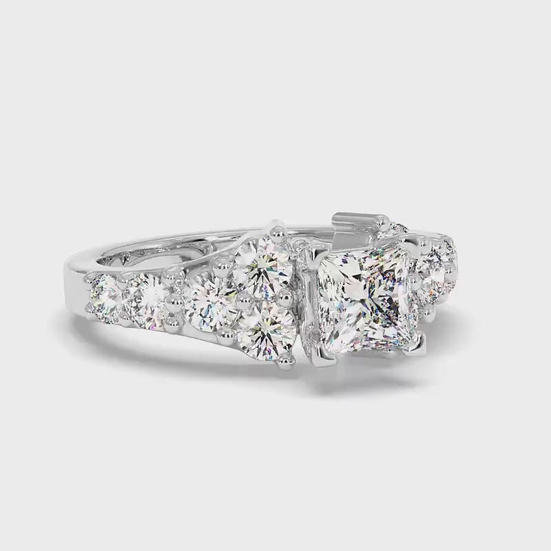 1.75-2.90 CT Round & Princess Cut Diamonds - Engagement Ring
