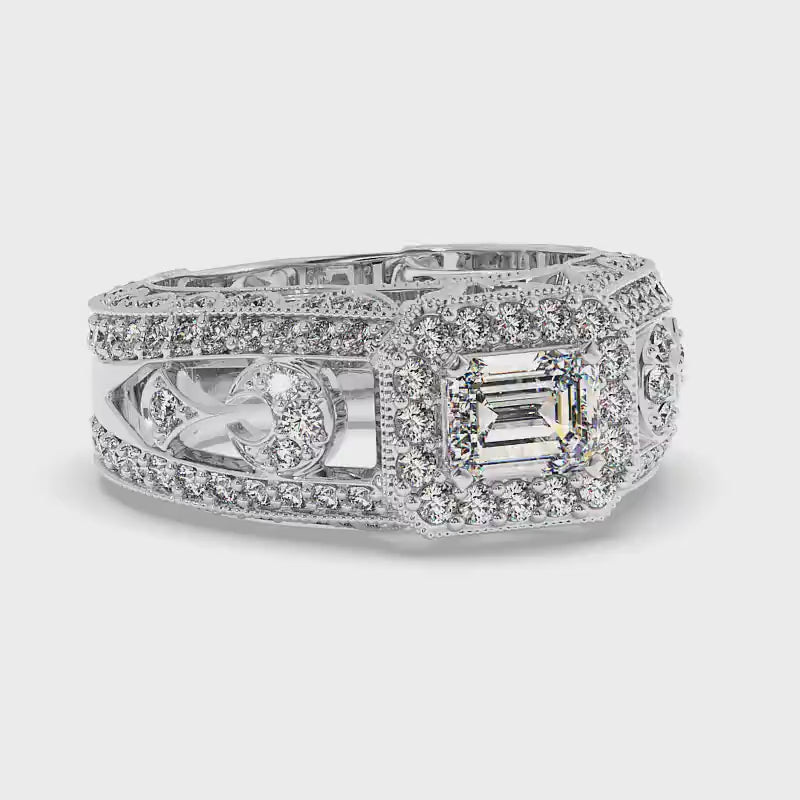 1.45-3.95 CT Round &amp; Emerald Cut Lab Grown Diamonds - Engagement Ring