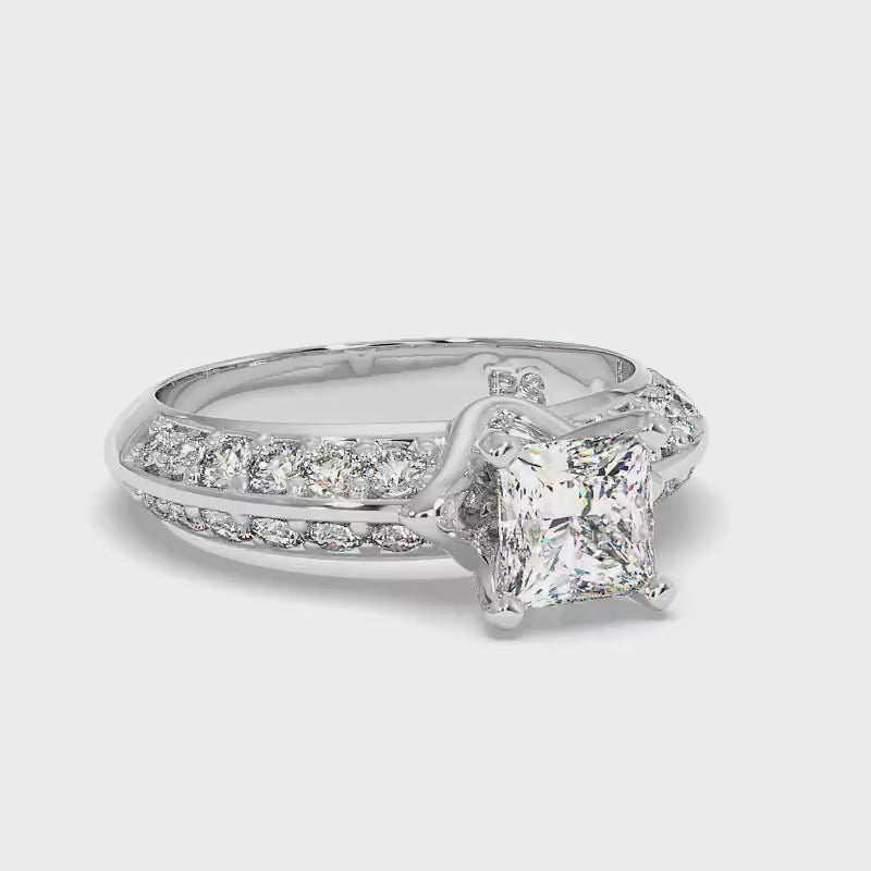 1.00-2.15 CT Round & Princess Cut Diamonds - Engagement Ring