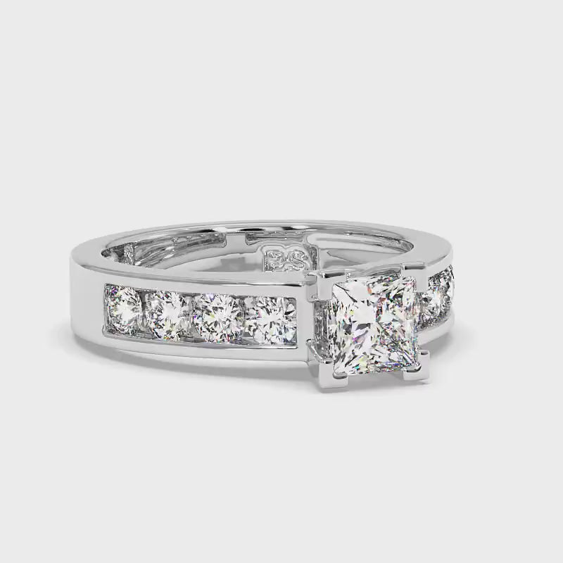 1.30-3.80 CT Round &amp; Princess Cut Lab Grown Diamonds - Engagement Ring