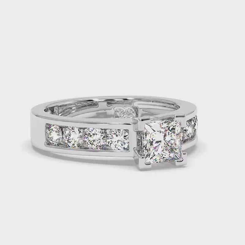 1.30-3.80 CT Round & Princess Cut Lab Grown Diamonds - Engagement Ring