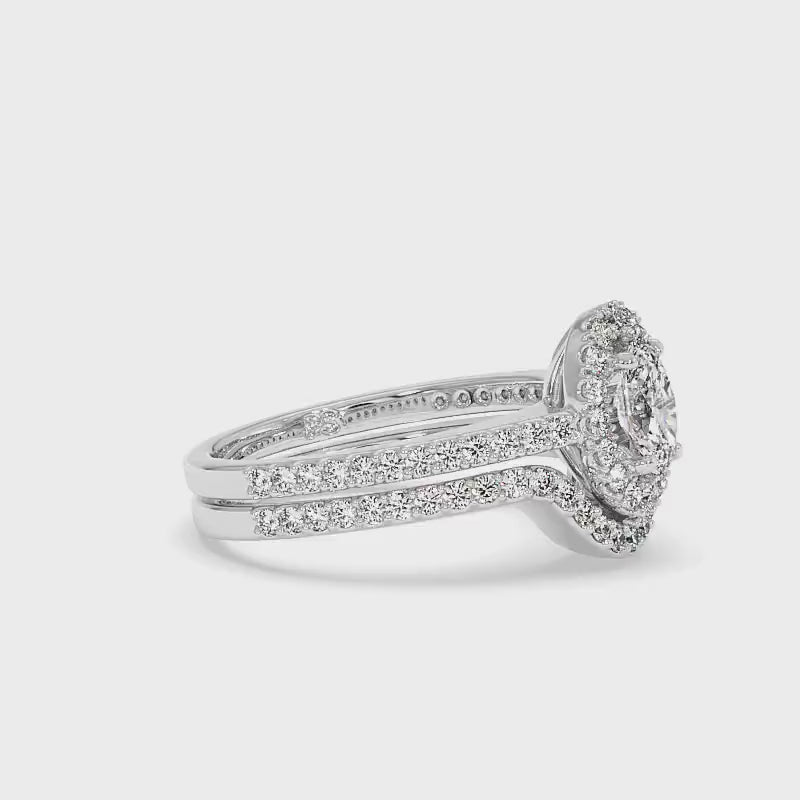 1.10-2.25 CT Round & Oval Cut Diamonds - Bridal Set