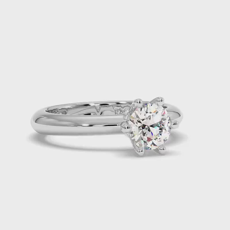0.45 - 0.55 CT Round Cut Diamonds - Solitaire Ring in 10KT White Gold