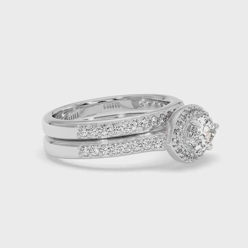 1.05-3.55 CT Round &amp; Marquise Cut Lab Grown Diamonds - Bridal Set