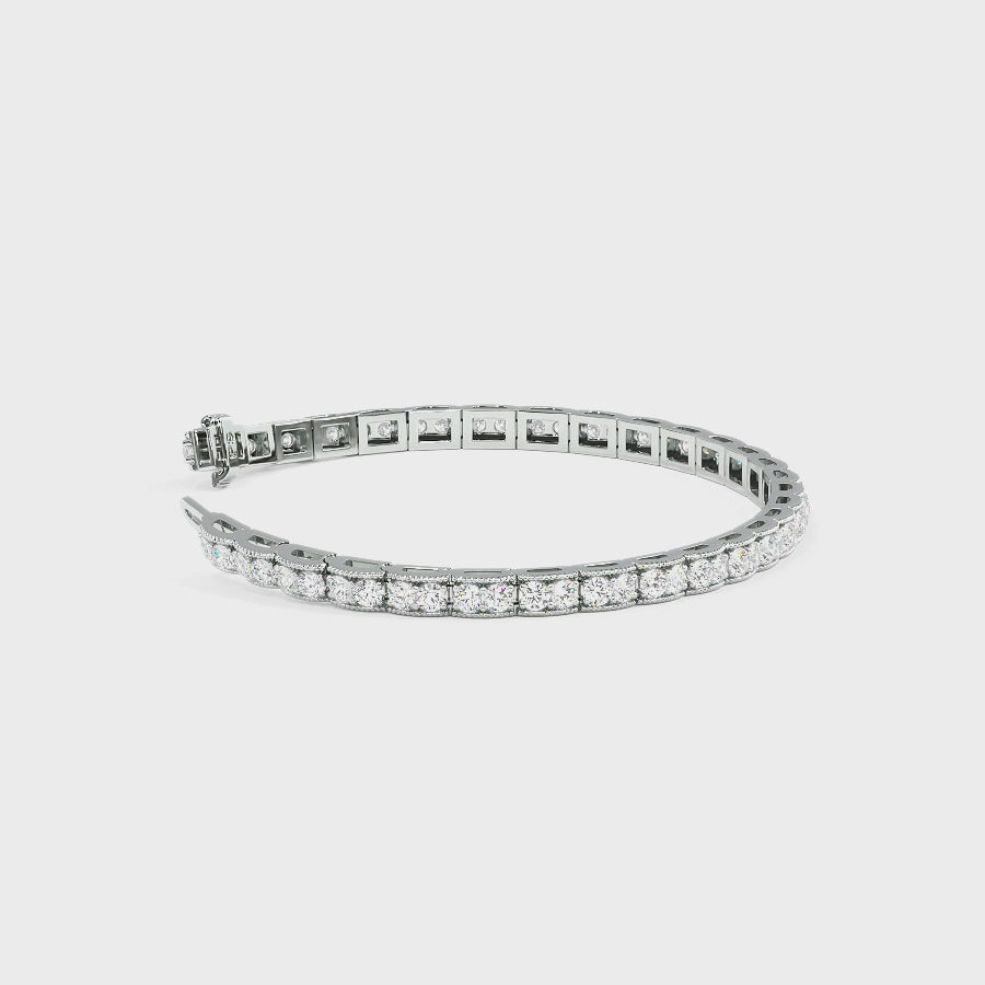 2.00-4.50 CT Round Cut Lab Grown Diamonds - Diamond Bracelet