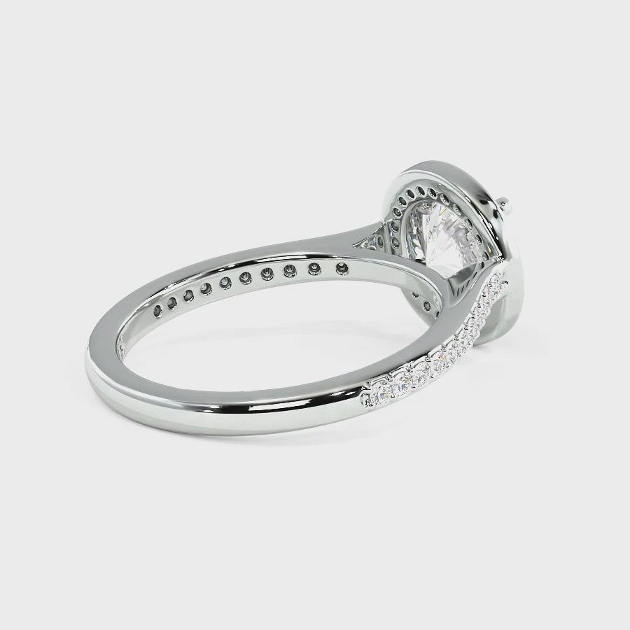 0.75-3.25 CT Round Cut Lab Grown Diamonds - Halo Ring