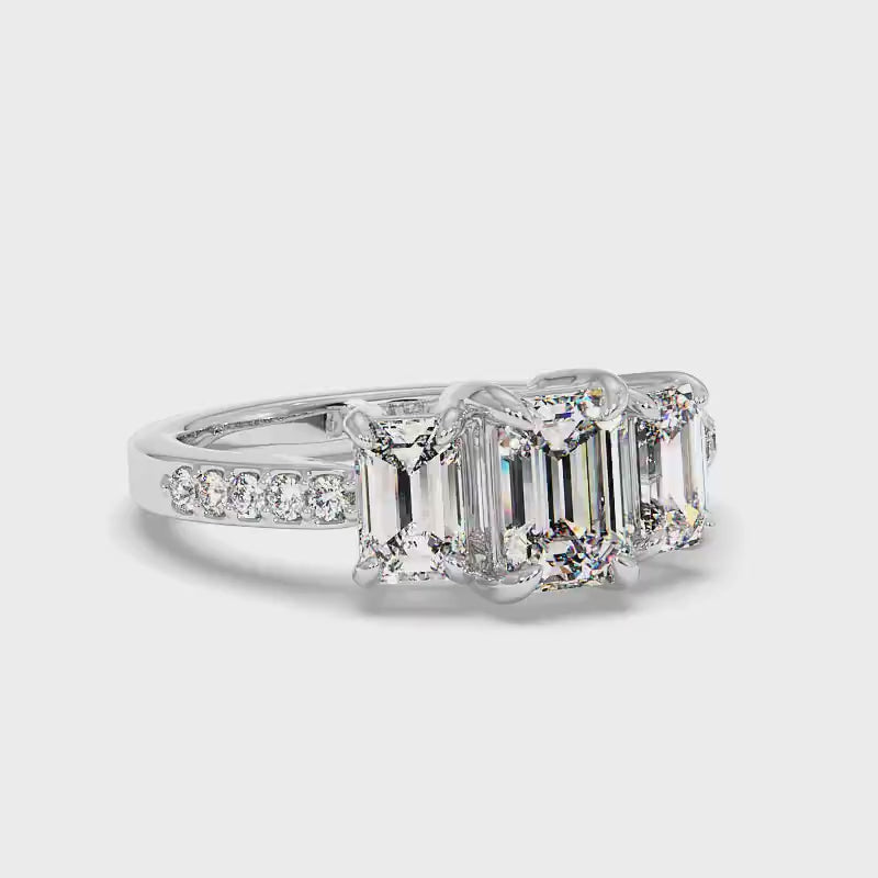 1.50-2.65 CT Round & Emerald Cut Diamonds - Engagement Ring