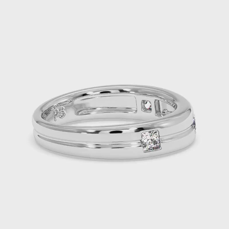 0.45 CT Princess Cut Lab Grown Diamonds - Wedding Band