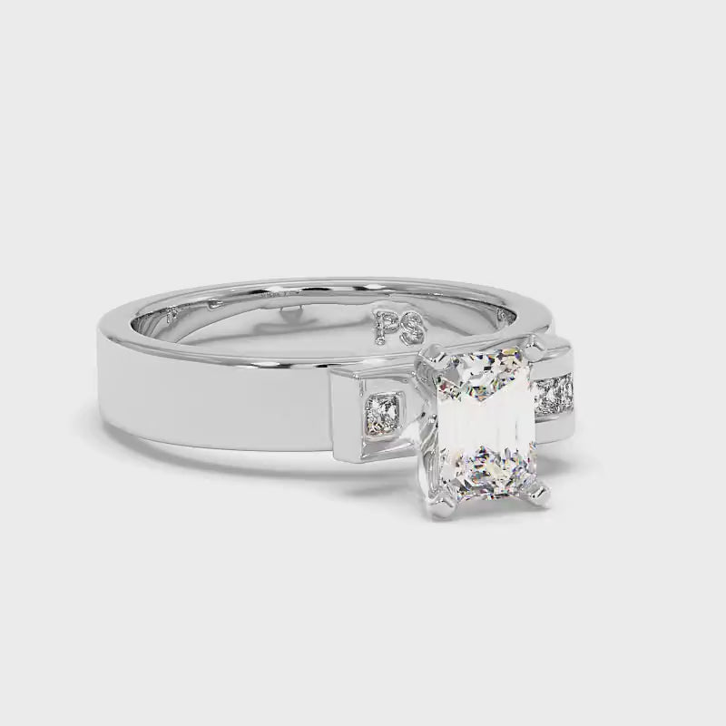 0.45-1.60 CT Princess &amp; Emerald Cut Diamonds - Engagement Ring