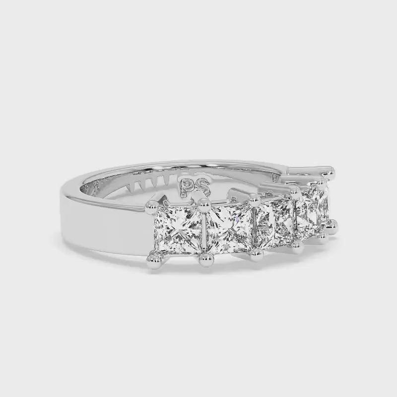 1.70 CT Princess Cut Lab Grown Diamonds - Wedding Band