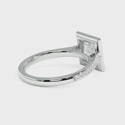 0.80-3.30 CT Round &amp; Princess Cut Lab Grown Diamonds - Halo Ring