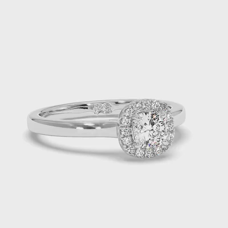 0.60-1.75 CT Round & Cushion Cut Diamonds - Halo Ring