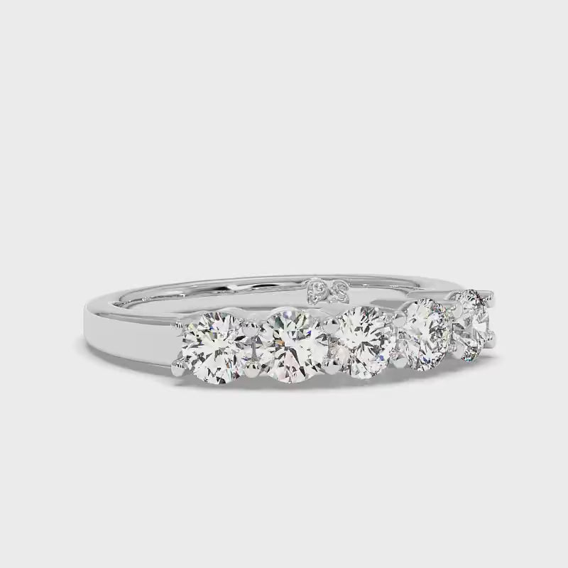 0.80 CT Round Cut Lab Grown Diamonds - Wedding Band