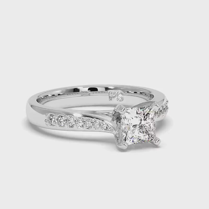 0.65-3.15 CT Round &amp; Princess Cut Lab Grown Diamonds - Engagement Ring