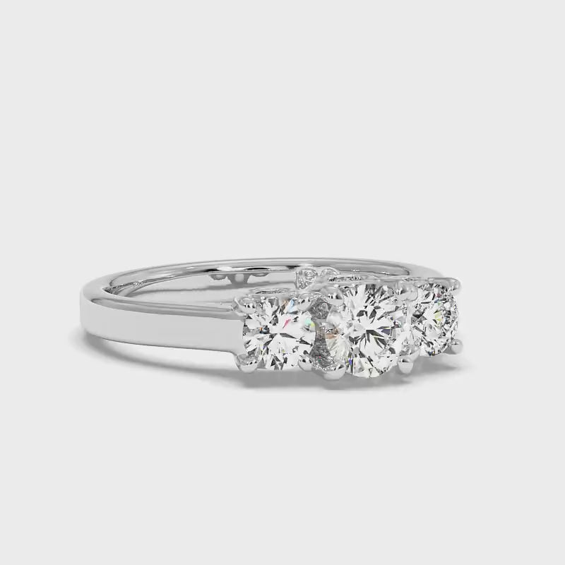 1.30 CT Round Cut Diamonds - Three Stone Ring