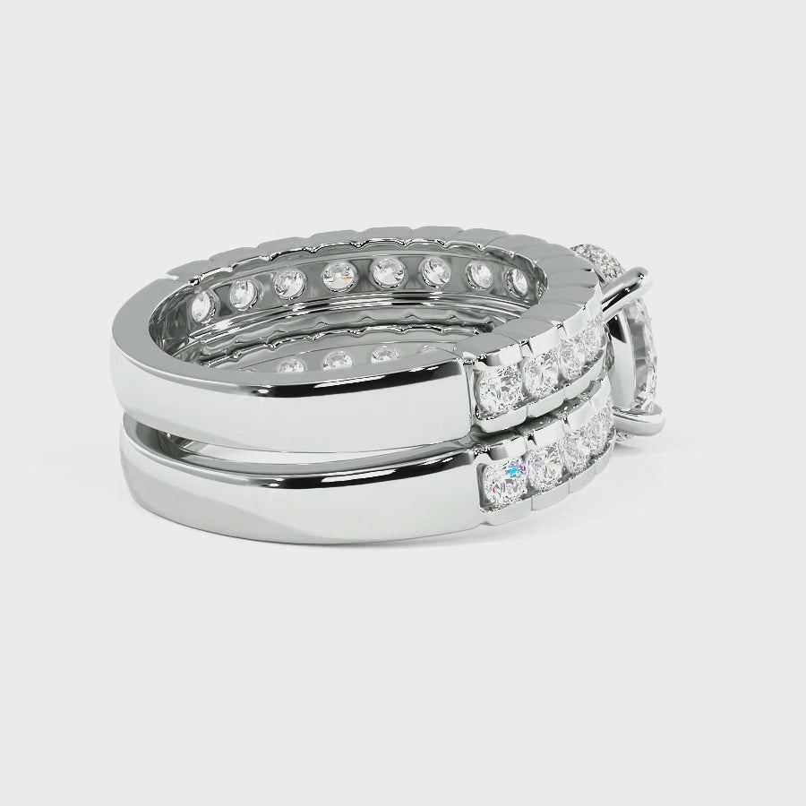 1.65-4.15 CT Round & Oval Cut Lab Grown Diamonds - Bridal Set