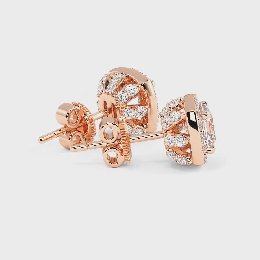 0.80-5.20 CT Round & Ascher Cut Lab Grown Diamonds - Stud Earrings