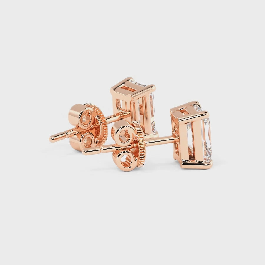 0.60-5.00 CT Radiant Cut Lab Grown Diamonds - Stud Earrings
