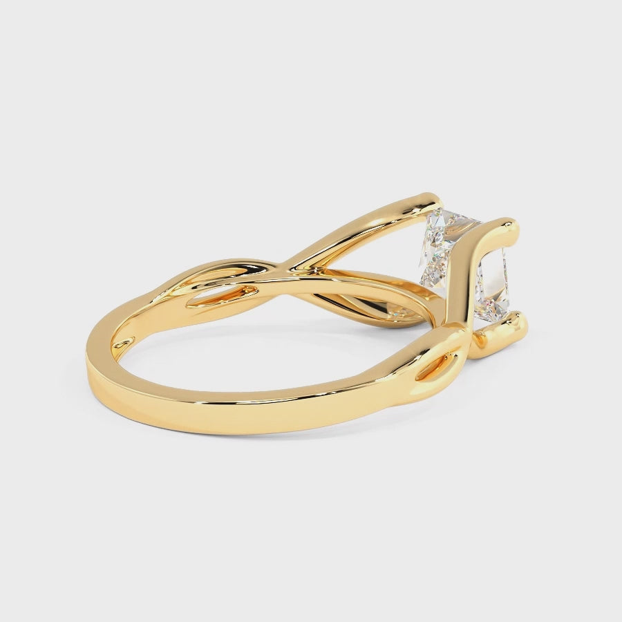 0.50-3.00 CT Princess Cut Lab Grown Diamonds - Solitaire Ring