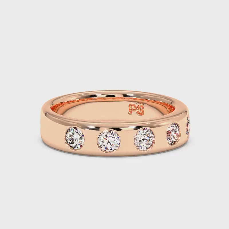 0.65 CT Round Cut Diamonds - Wedding Band
