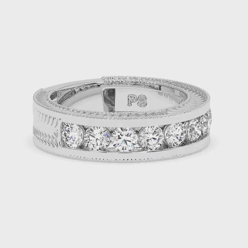 1.25 CT Round Cut Lab Grown Diamonds - Wedding Band