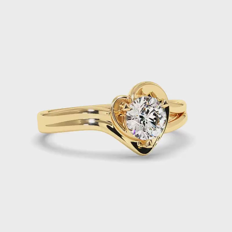 0.50-3.00 CT Round Cut Lab Grown Diamonds - Solitaire Ring