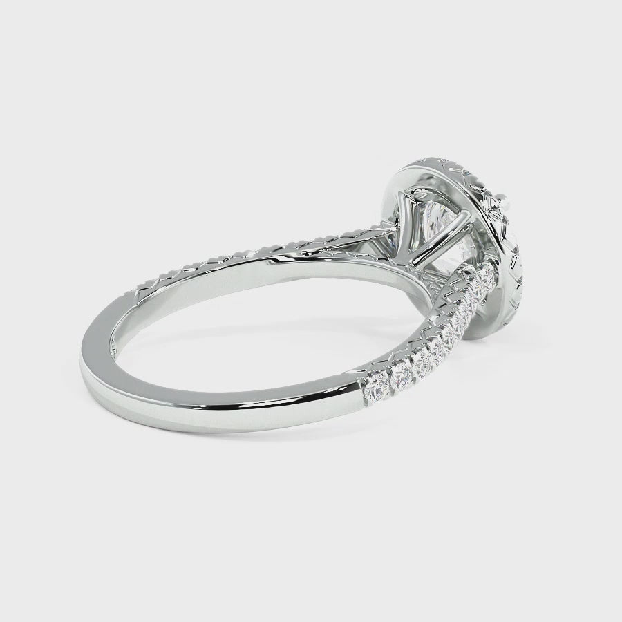 0.95-3.45 CT Round Cut Lab Grown Diamonds - Halo Ring