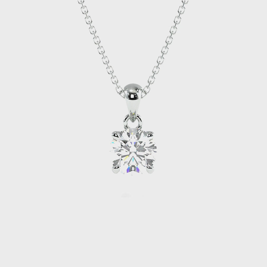 0.50-3.00 CT Round Cut Lab Grown Diamonds - Solitaire Pendant