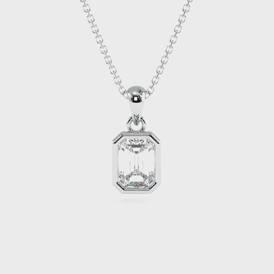 0.50-3.00 CT Emerald Cut Lab Grown Diamonds - Solitaire Pendant