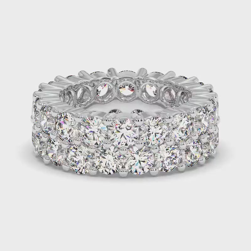 3.00-7.20 CT Round Cut Diamonds - Eternity Ring