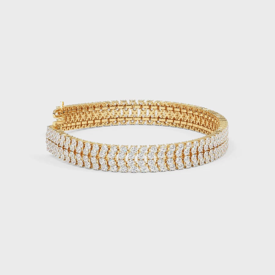 5.00-7.00 CT Round Cut Lab Grown Diamonds - Diamond Bracelet