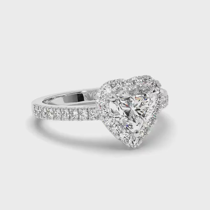 0.80-1.95 CT Round & Heart Cut Diamonds - Engagement Ring