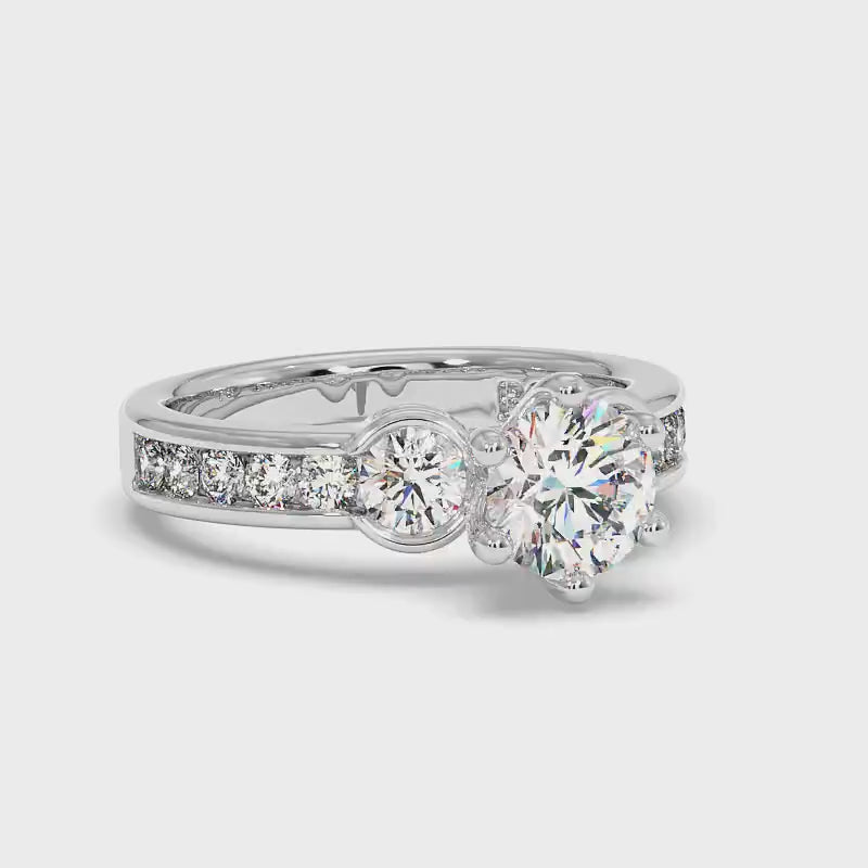 1.35-3.85 CT Round Cut Lab Grown Diamonds - Engagement Ring