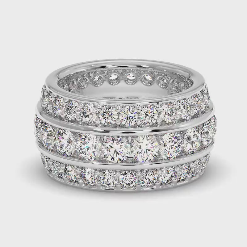 4.00-6.00 CT Round Cut Diamonds - Eternity Ring