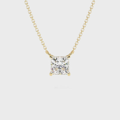 0.50-3.00 CT Princess Cut Lab Grown Diamonds - Solitaire Pendant